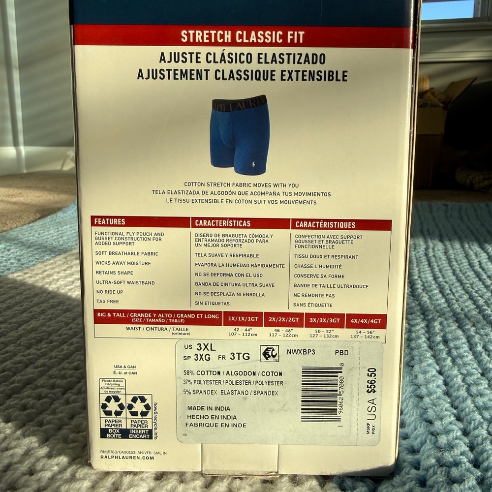 Polo by Ralph Lauren Men's “Big & Tall” Boxed Boxer Briefs - Picture 5 of 5